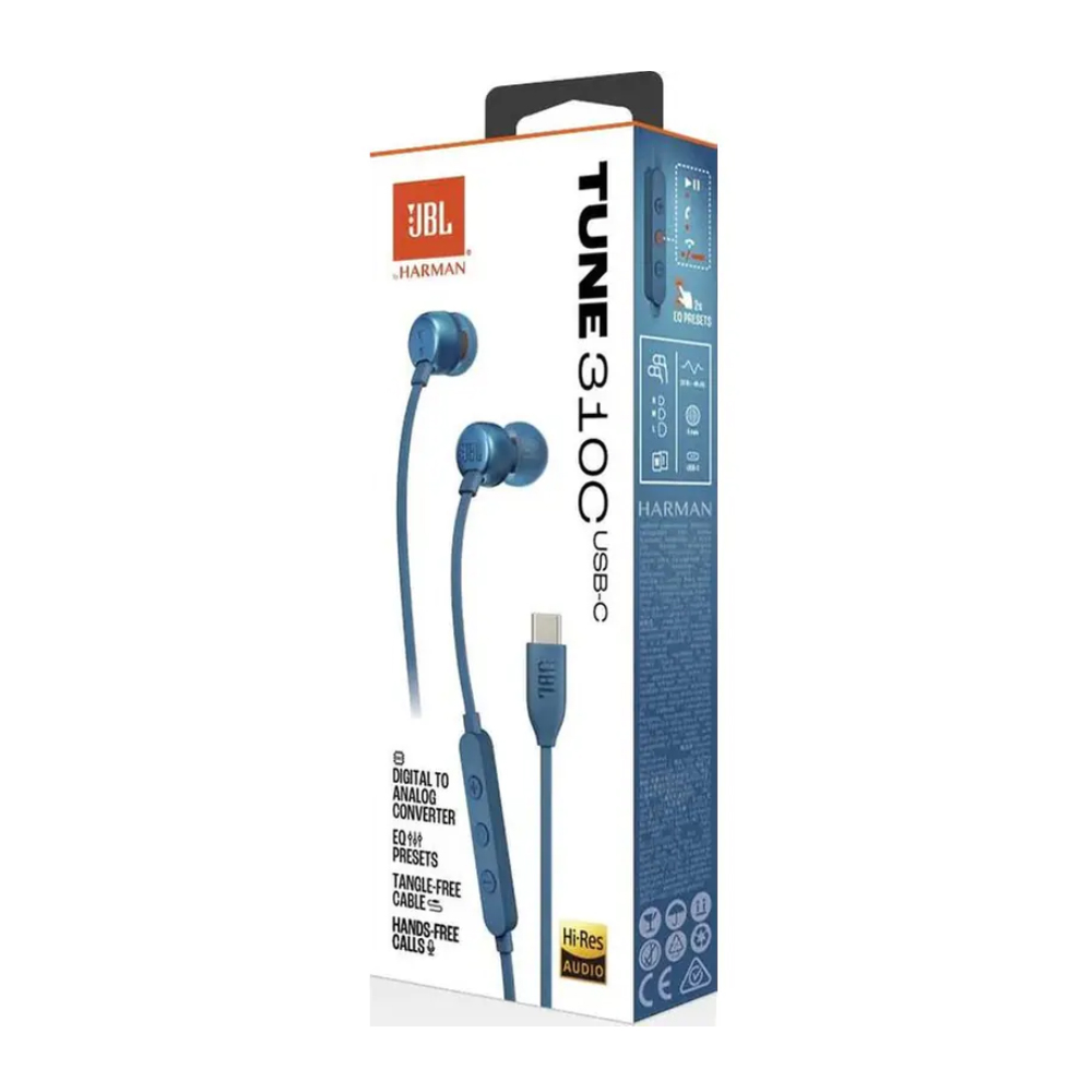 Hands Free JBL 310C In-ear USB-C JBLT310CBLU Μπλε