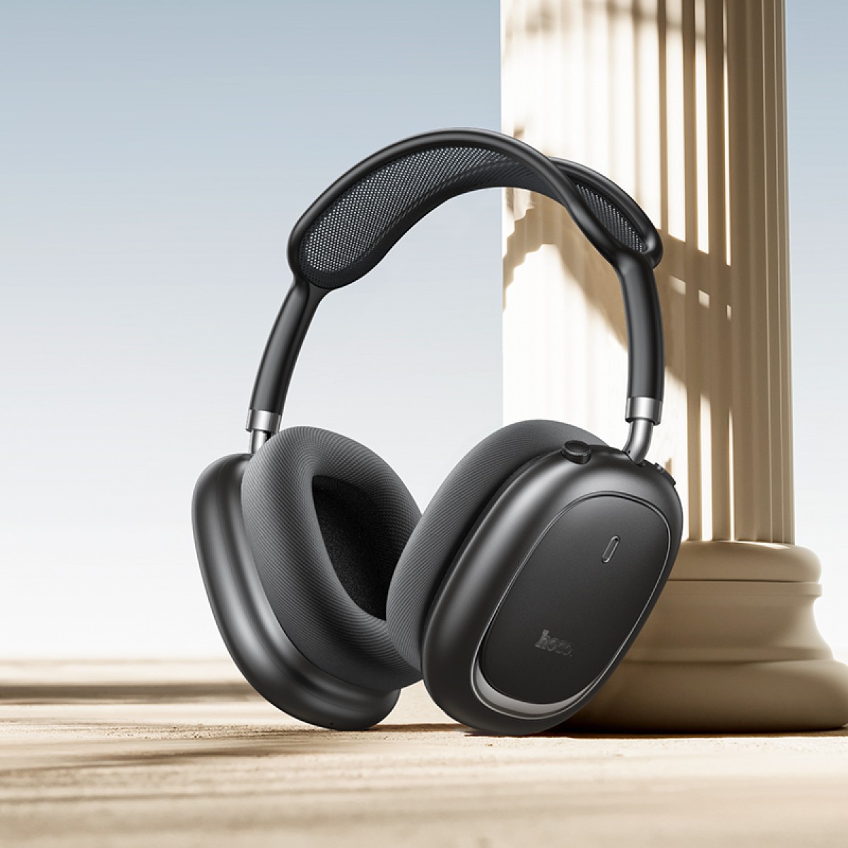 Wireless Hands Free Hoco W68 Calma HiFi Audio ANC v6.0 400mAh 45 Ώρες Ομιλίας AUX USB-C Γκρι