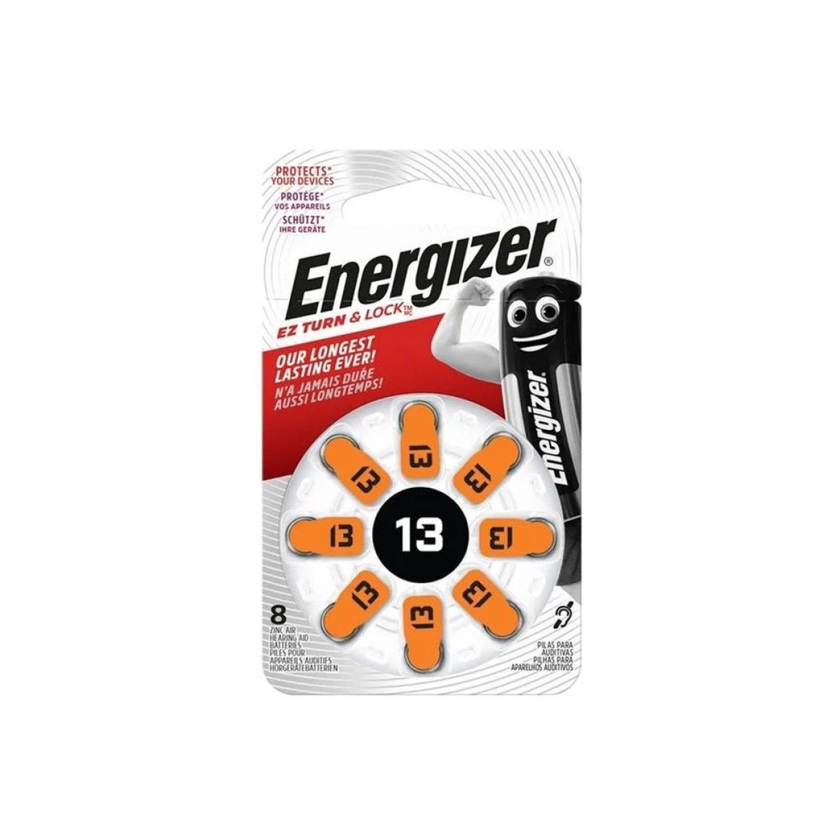 Μπαταρίες Ακουστικών Βαρηκοΐας Energizer 13 1.5V Τεμ. 8