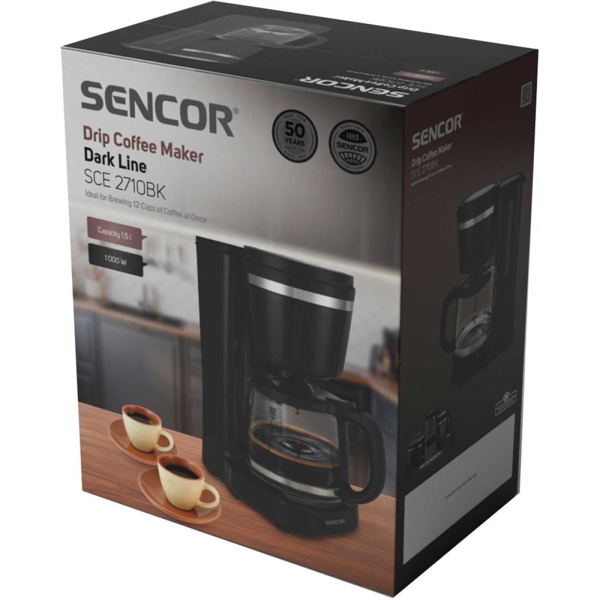 Καφετιέρα Φίλτρου Sencor SCE 2710BK 1.5L 1000W Μαύρη