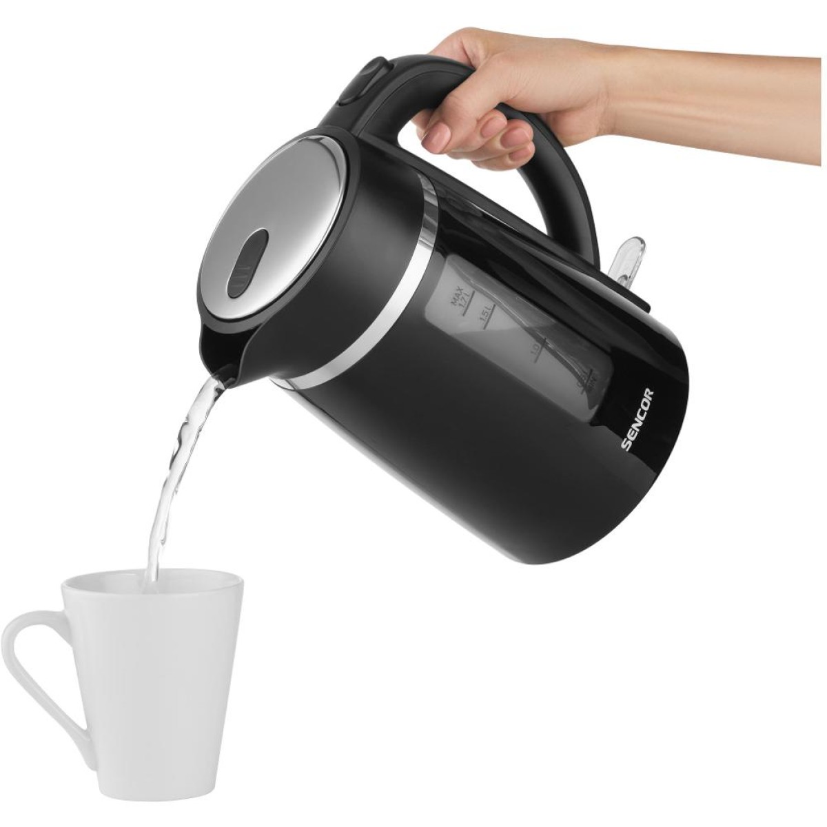 Βραστήρας Sencor SWK 2710BK Ηλεκτρικός 1.7L με Πιστοποίηση Ασφαλείας STRIX Μαύρος