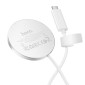 Ασύρματος Φορτιστής Hoco CW63 Pro 25W Qi2.2 Ultra-thin Aluminum Alloy για Κινητά και Ακουστικά με Braided Καλώδιο 1.2m Λευκός