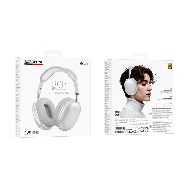 Wireless Hands Free BO36 Tone TWS v6 300mAh 30 Ώρες Ομιλίας USB-C Ασημί