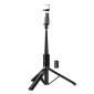 Selfie Stick Hoco K34 Spring και Τρίποδο για Συσκευές 4.5"- 7" Επεκτεινόμενo εως 1.36m με Τηλεχειριστήριο και Φωτισμό