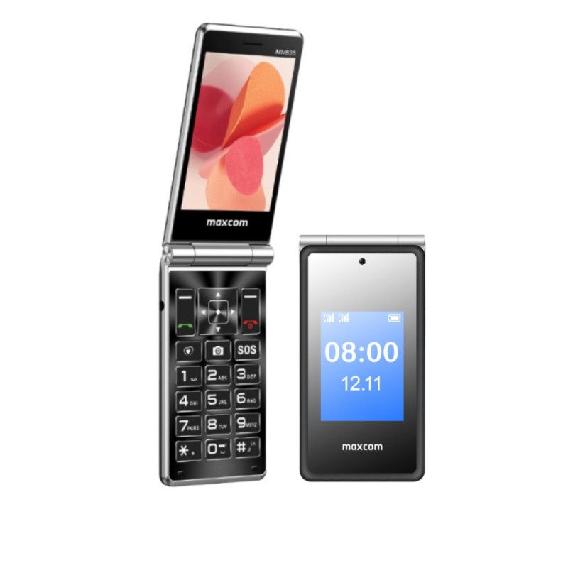 Maxcom MM835 SE 4G (Dual Sim) 3,5"+3,24" με Κάμερα, Φακό, Ραδιόφωνο και Πλήκτρο Έκτακτης Ανάγκης Μαύρο