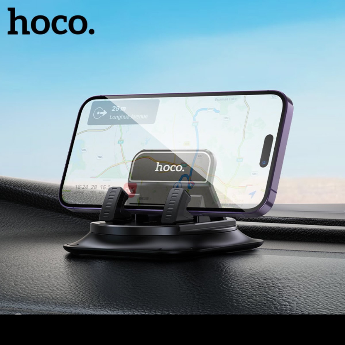 Βάση Στήριξης Αυτοκινήτου Hoco DCA67  Στήριξη σε Ταμπλό για Συσκευές 4.5"-7.2" με Αντιολισθητική και Αντικραδασμική Επιφάνεια και Δυνατότητα Περιστροφής 360° Μοιρών