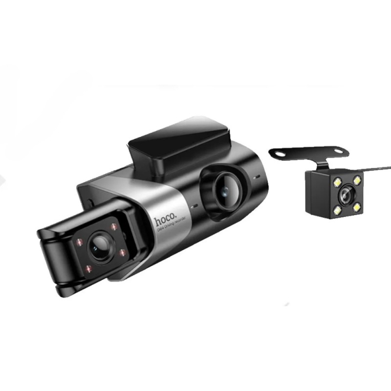 Καταγραφική Κάμερα Αυτοκινήτου Hoco DI64 Triumph 1080p Ultra Wide Γωνία Λήψης 170° 4" Οθόνη με Ταυτόχρονη Καταγραφή απο 3 Κάμερες