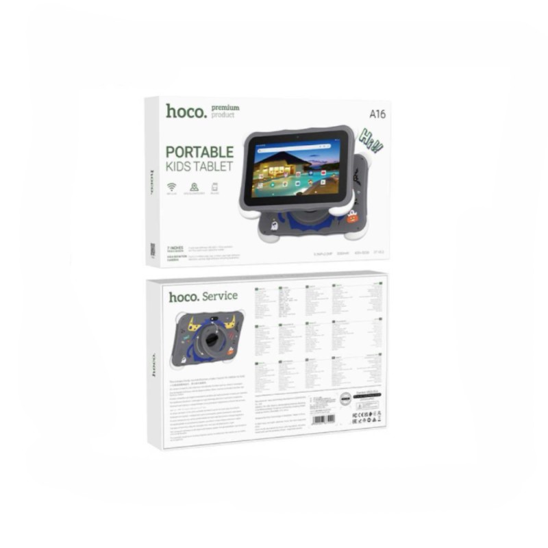 Hoco A16 Kids Tablet 7" WiFi 4GB/32GB v5.2 3000mAh MicroSD GPS Android Γονικό Έλεγχο και STEM Εφαρμογές Γκρι