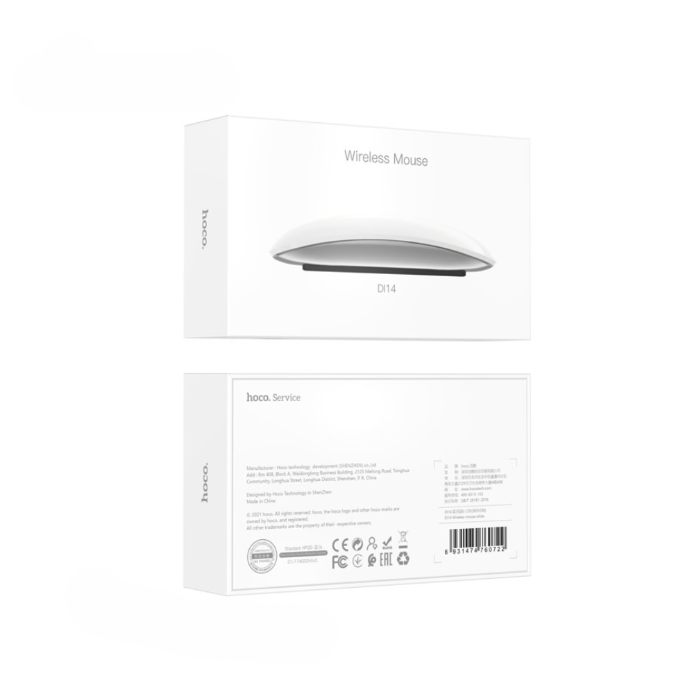 Aσύρματο Ποντίκι Hoco DI14 με 2 Πλήκτρα 1600DPI Λευκό