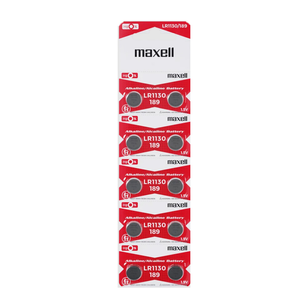 Buttoncell Maxell LR1130 AG10 LR54 389 390 Τεμ. 10 με Διάτρητη Συσκευασία