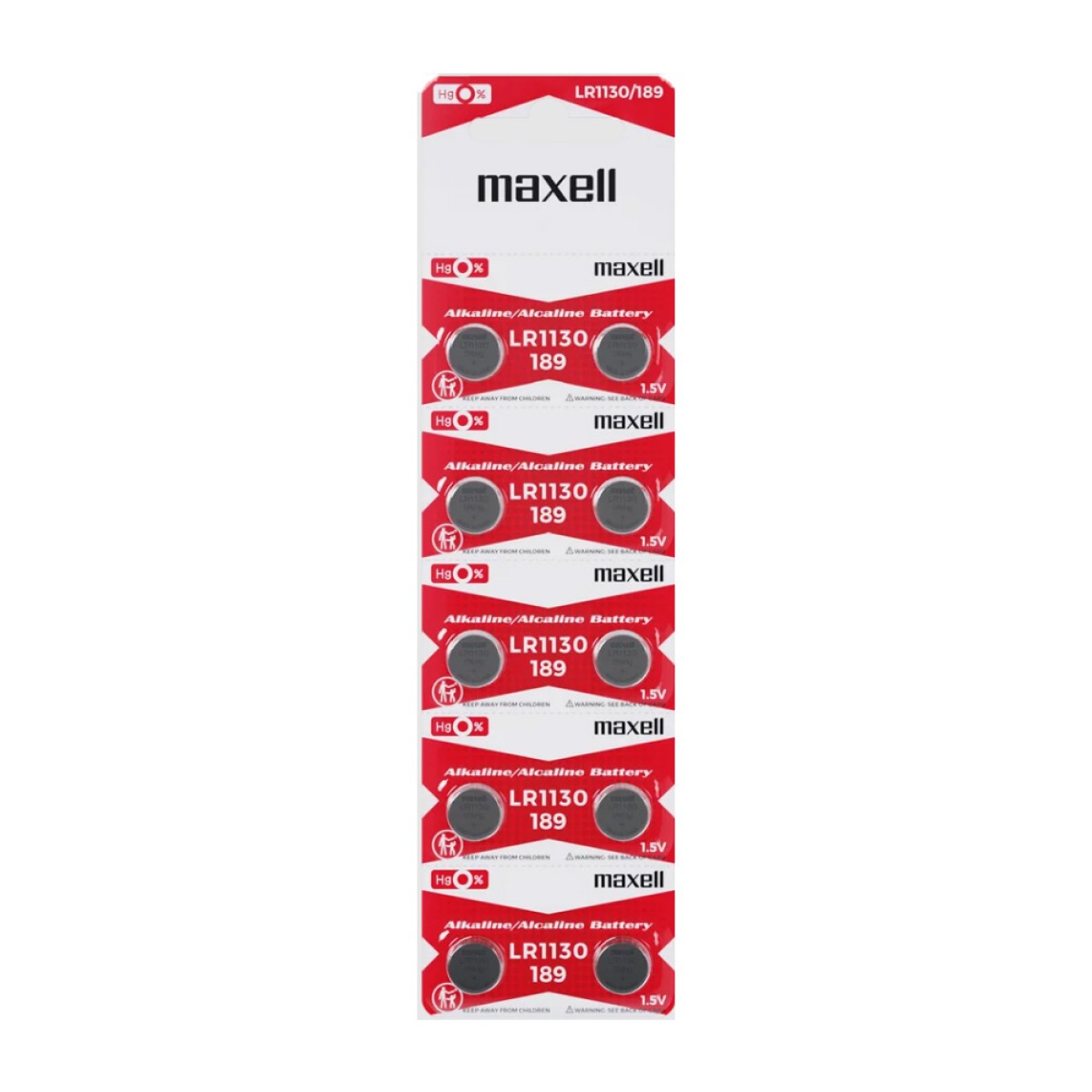 Buttoncell Maxell LR1130 AG10 LR54 389 390 Τεμ. 10 με Διάτρητη Συσκευασία