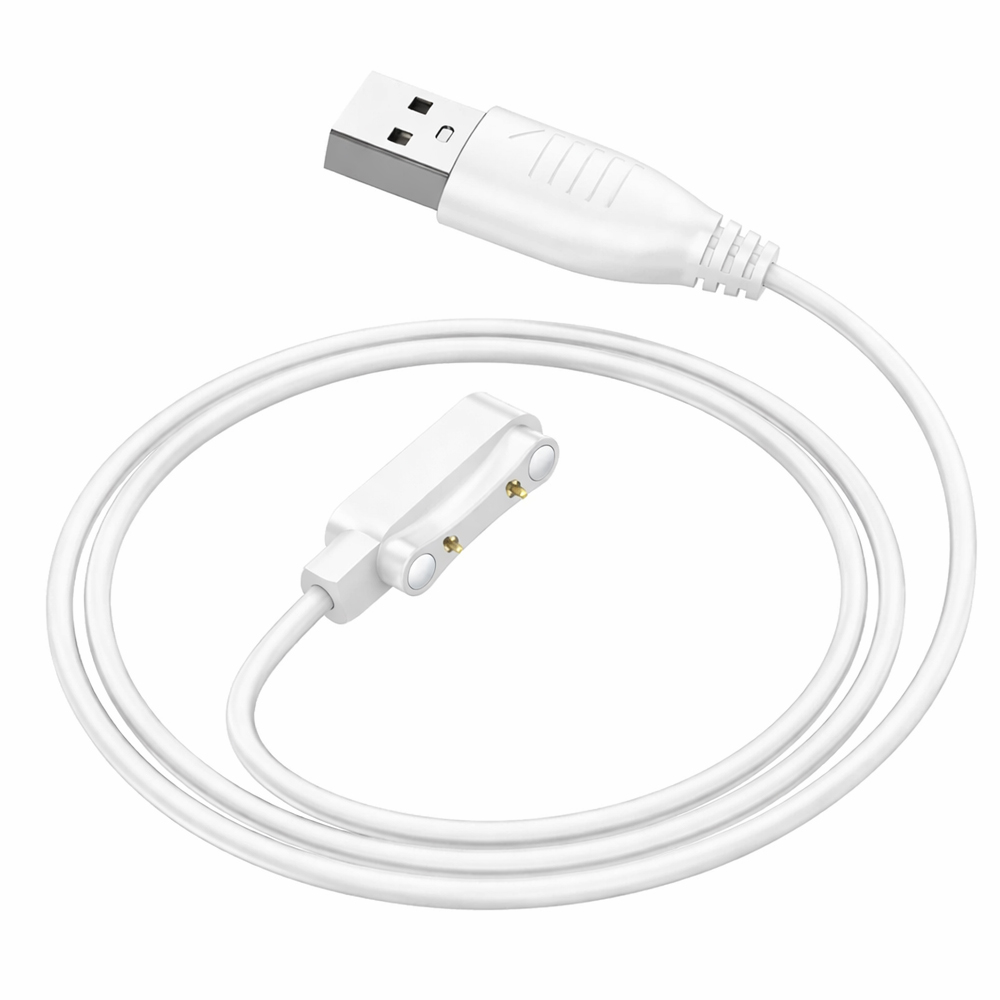 Φορτιστής Συμβατός με Hoco Y18 και Maxcom FW59 Smartwatch Λευκός Απόσταση Μαγνητών: 18mm Απόσταση Επαφών: 0,8mm