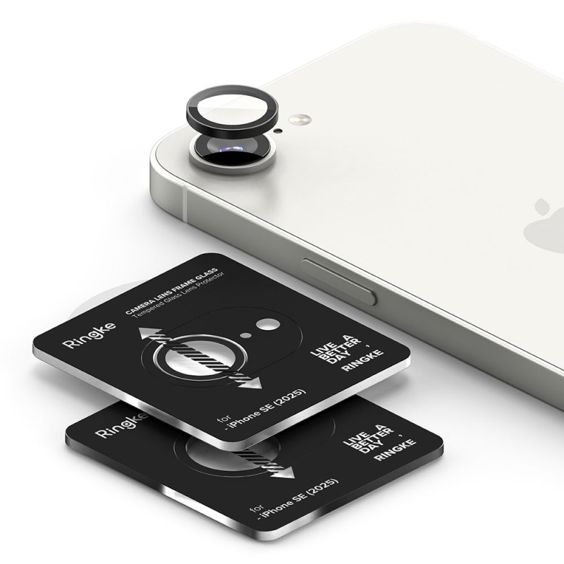 Προστασία Κάμερας με Πλαίσιο Ringke για Apple iPhone 16e 17e Black 2 Τεμαχίων