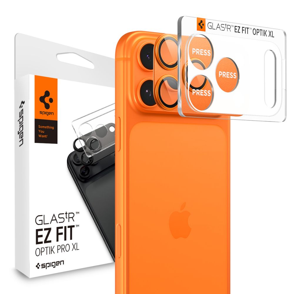 Προστασία Κάμερας Spigen Optik Pro XL Glass Ez Fit για Apple iPhone 17 Pro Πορτοκαλί