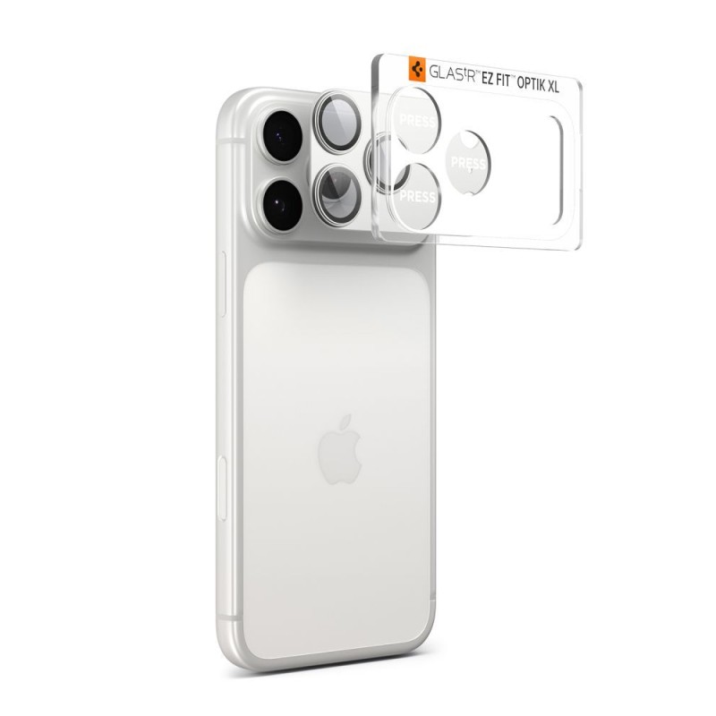 Προστασία Κάμερας Spigen Optik Pro XL Glass Ez Fit για Apple iPhone 17 Pro Max Ασημί