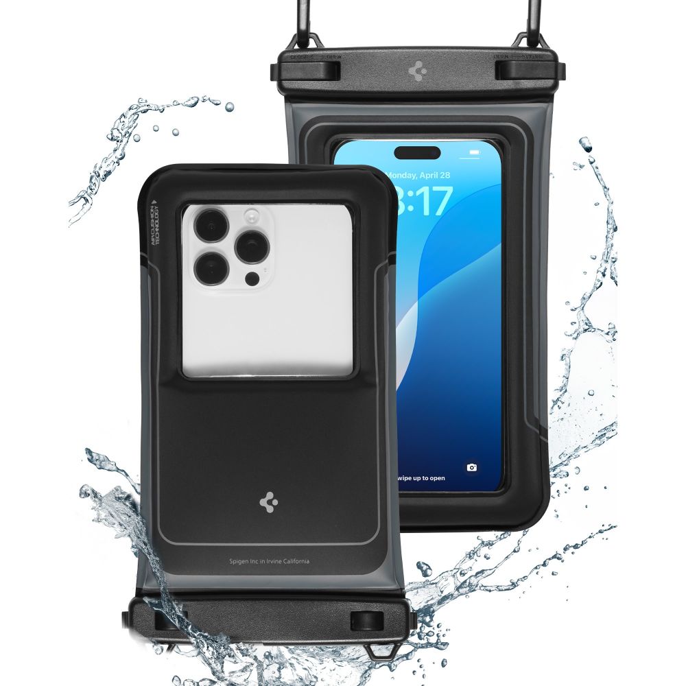 Θήκη Αδιάβροχη Spigen A611P IPX8 Floating Universal Διαστάσεις 13.3cm x 22.5cm 2 τεμαχίων  Ματ Μαύρη