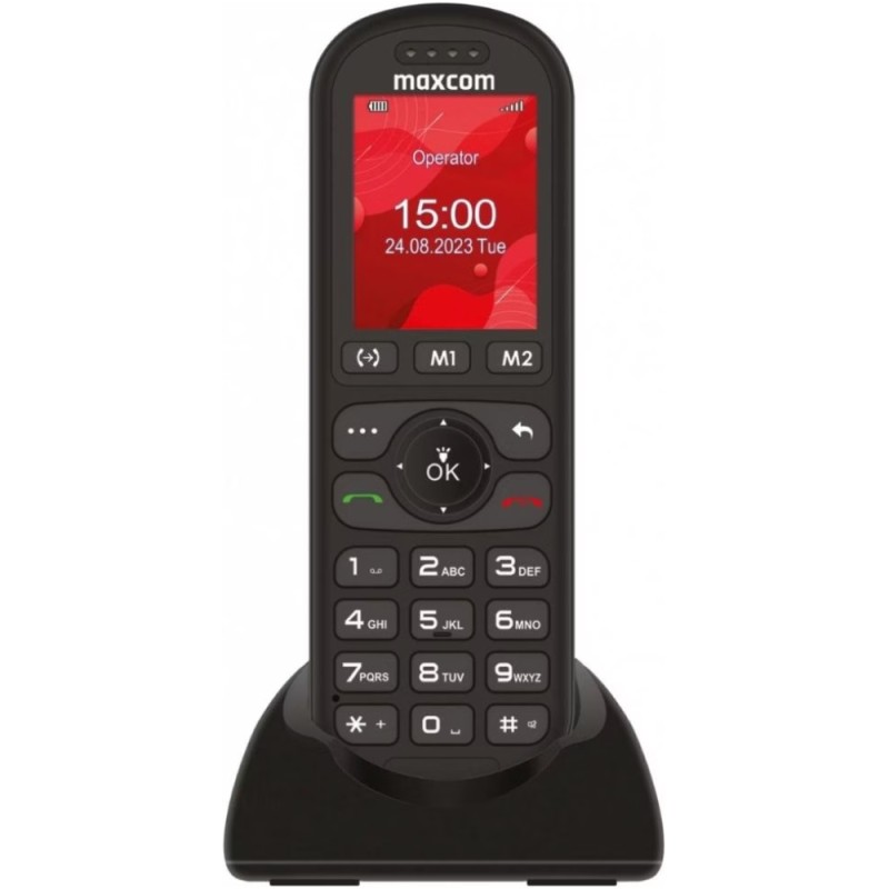 Maxcom MM39D SE 4G 2.4" 1000mAh με Μεγάλα Πλήκτρα, Ραδιόφωνο και Βάση Φόρτισης Μαύρο