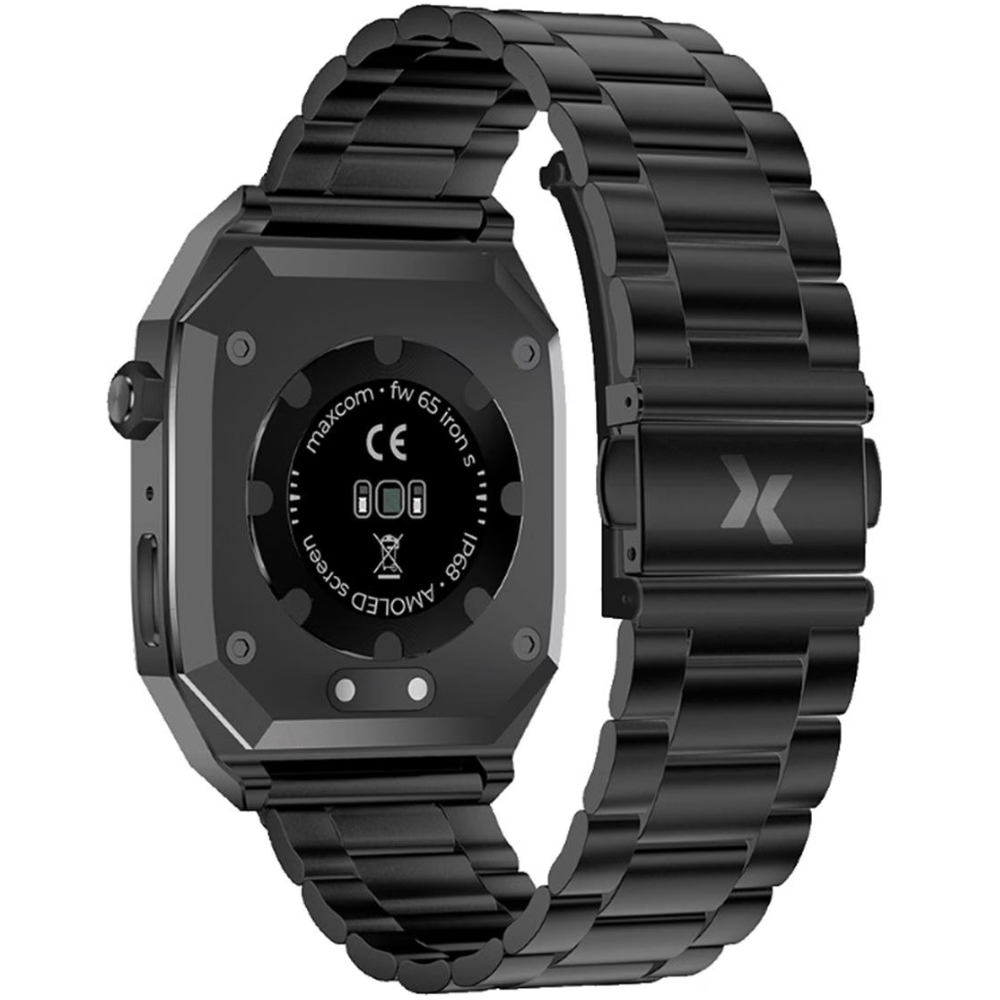 Smartwatch Maxcom FW65 Iron S 1.95” Amoled IP68 400mAh με Έξτρα Λουράκι Μαύρο