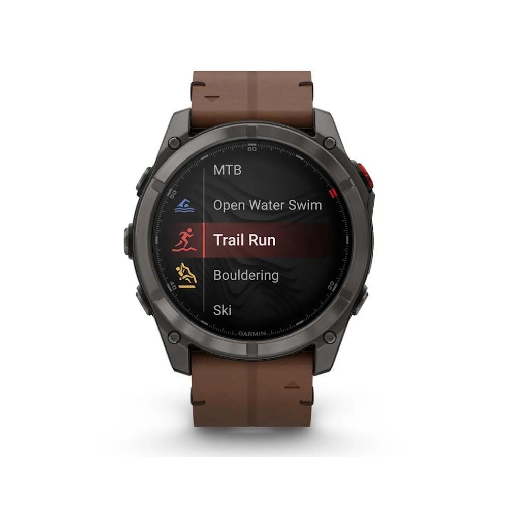 Smartwatch Garmin Fenix 8 Pro Amoled Sapphire 51mm GPS NFC 10 ATM με Δυνατότητα Κλήσεων Sapphire Titanium με Pebble Gray Silicone Band