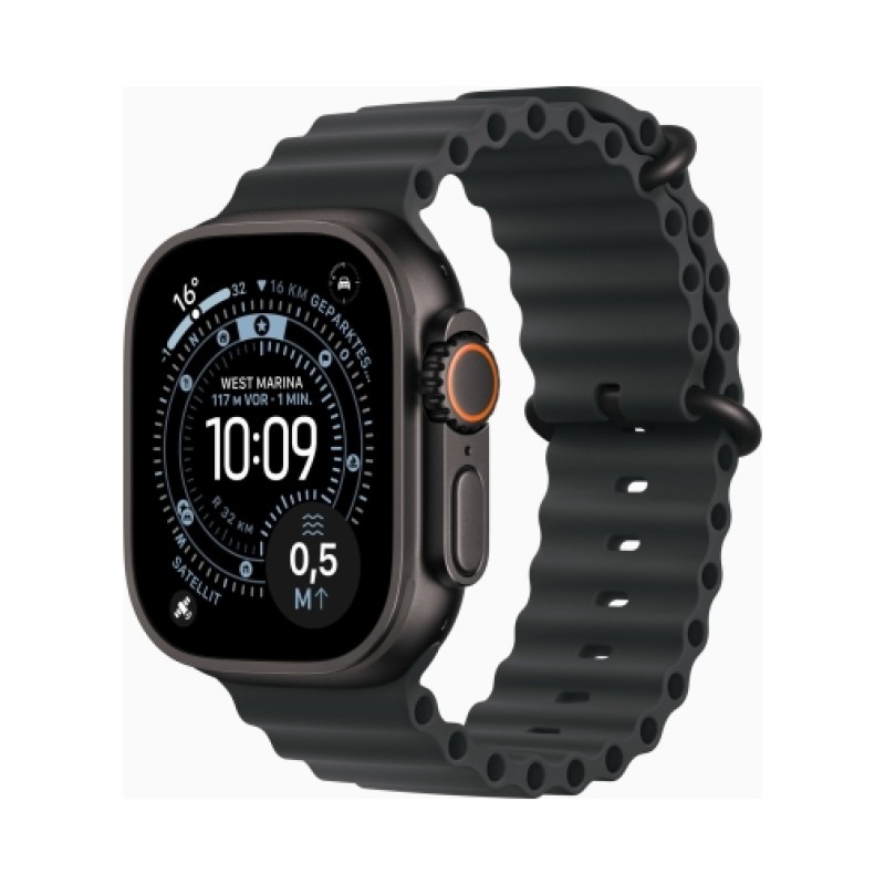 Apple Watch Ultra 3 (Series 11 2025) Gps +Cellular 49mm Black Titanium Case με Black Ocean Band EU
