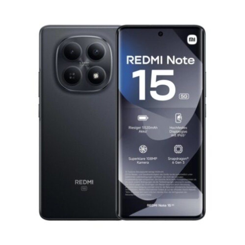 Xiaomi Redmi Note 15 5G 128GB (6GB Ram) Dual-Sim Midnight Black EU