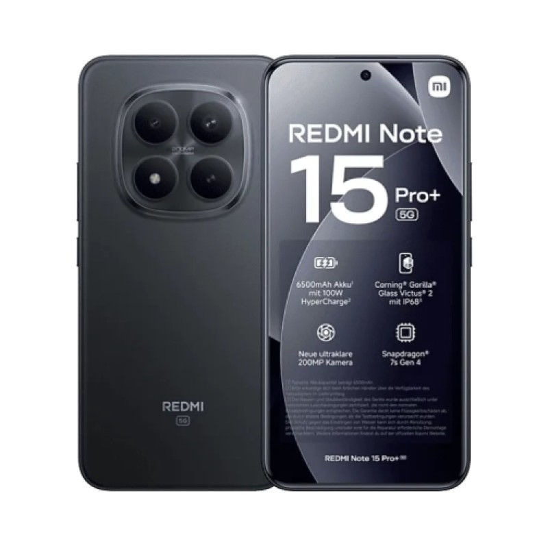 Xiaomi Redmi Note 15 Pro+ 5G 256GB (8GB Ram) Dual-Sim Midnight Black EU