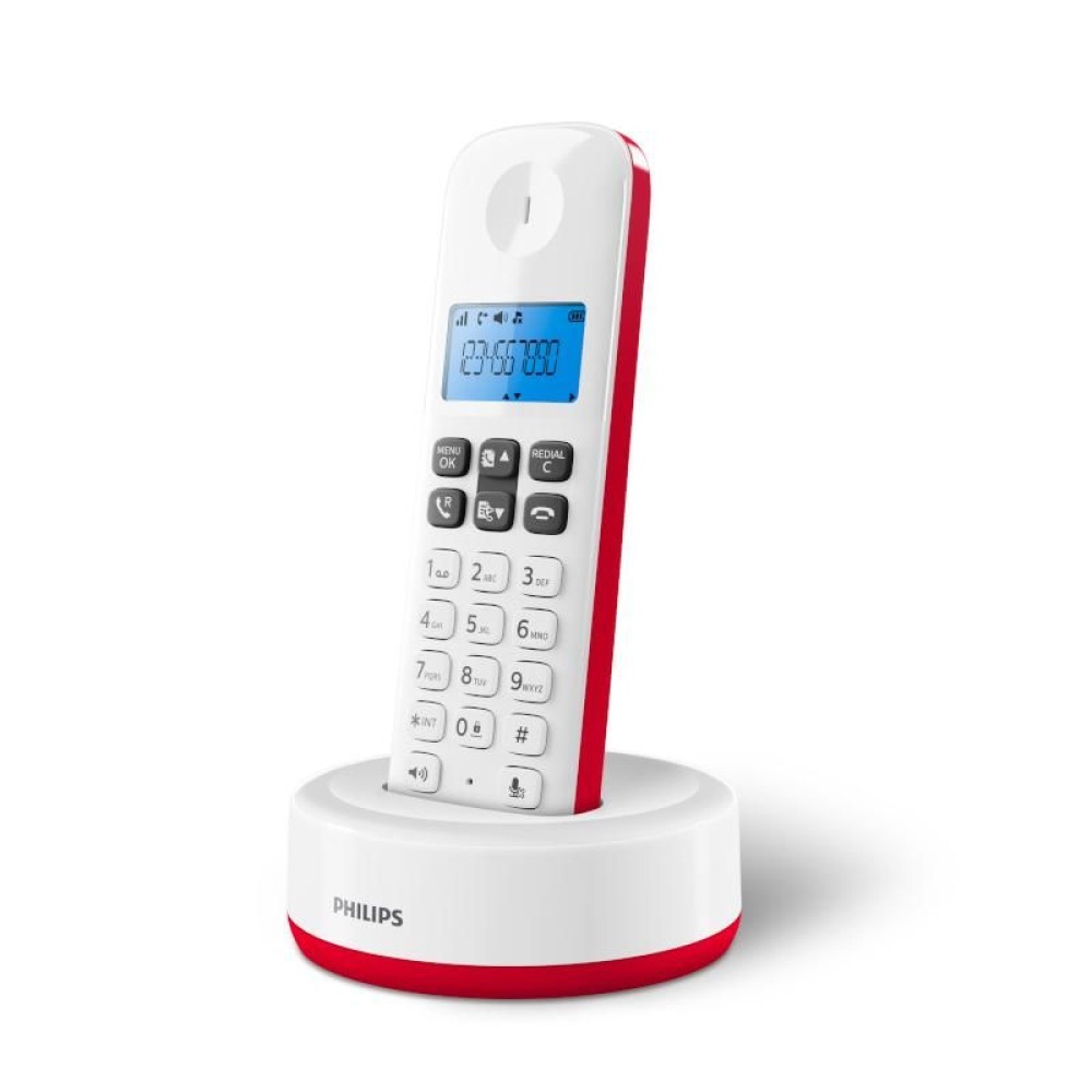 Philips D1611W/GRS (Ασύρματο τηλέφωνο Dect) White Red EU