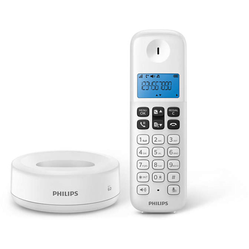Philips D1611W/GRS (Ασύρματο τηλέφωνο Dect) White EU