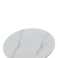 Tραπέζι Balou pakoworld sintered stone σε λευκή απόχρωση με όψη μαρμάρου-βάση λευκό μέταλλο Φ90x73εκ