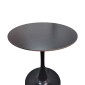 Tραπέζι Balou pakoworld sintered stone σε μαύρη απόχρωση με όψη μαρμάρου-βάση μαύρο μέταλλο Φ90x73εκ