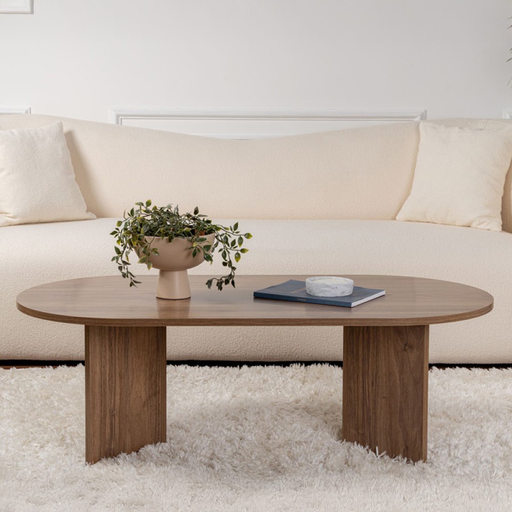 Τραπέζι σαλονιού Tabletod pakoworld σε καρυδί απόχρωση 119x60x40εκ