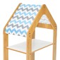 Ραφιέρα τ. Montessori Zoilen pakoworld φυσικό-λευκό-μπλε mdf 50x30x80εκ