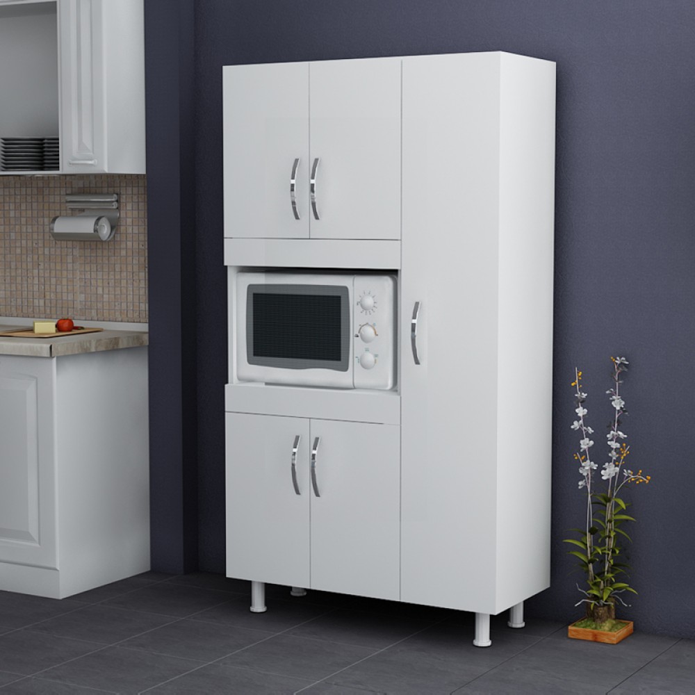 Ντουλάπια κουζίνας Defne pakoworld σε λευκή απόχρωση  89x37.5x160εκ