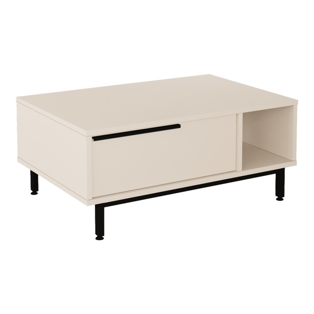 Τραπέζι σαλονιού Frixton pakoworld σε cappuccino απόχρωση 90x60x37.5εκ