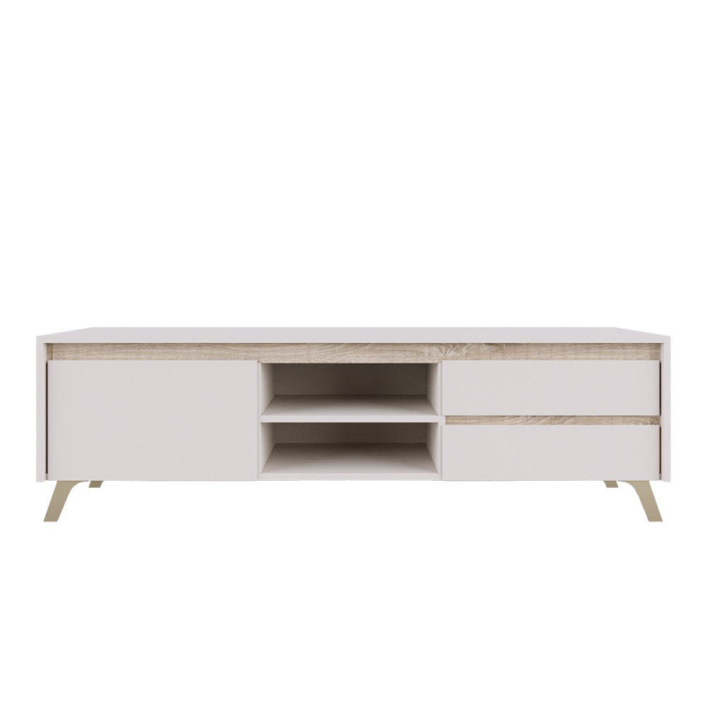 Σύνθετο σαλονιού Belka pakoworld κρεμ με oak 210,6x45x152,6εκ