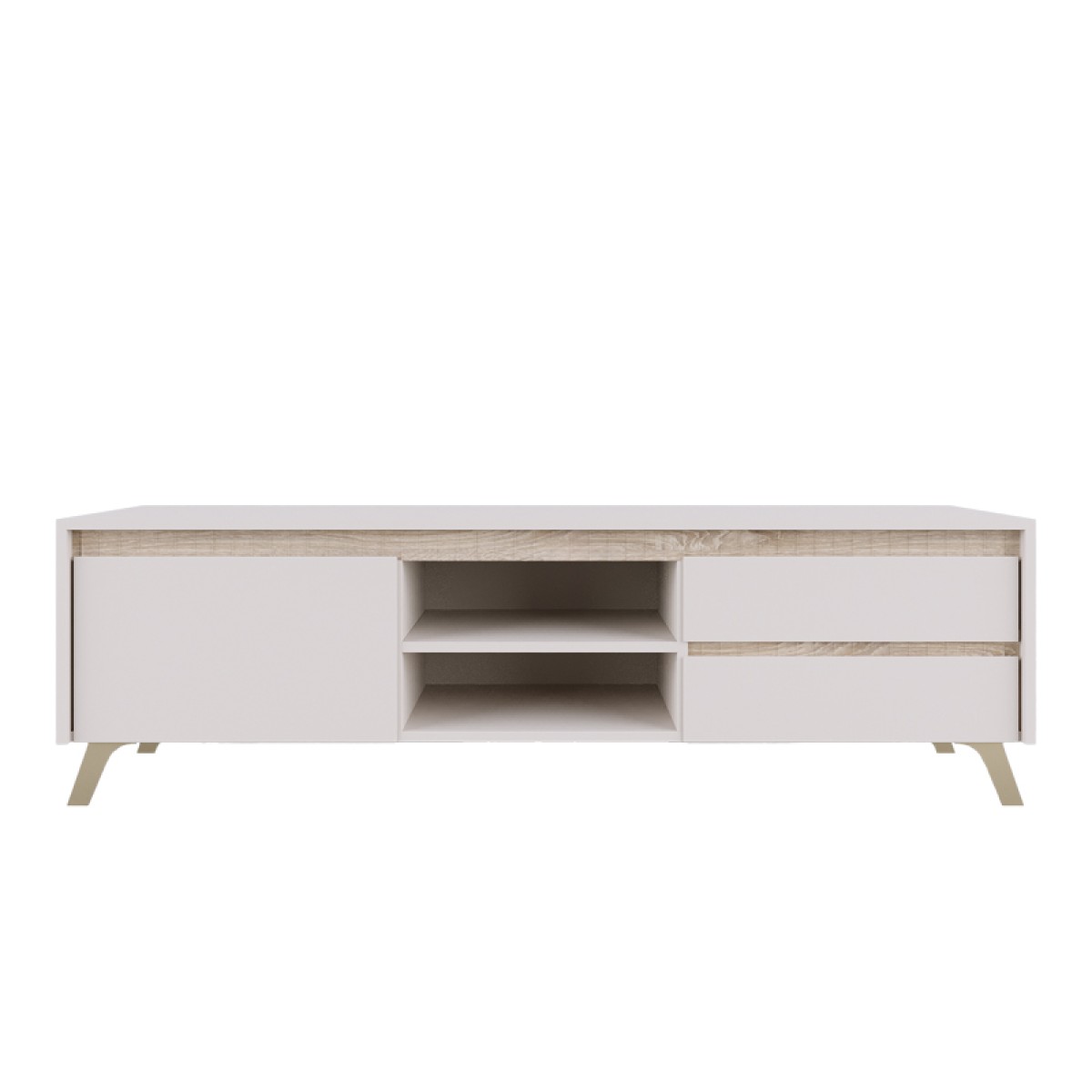 Σύνθετο σαλονιού Belka pakoworld κρεμ με oak 210,6x45x152,6εκ