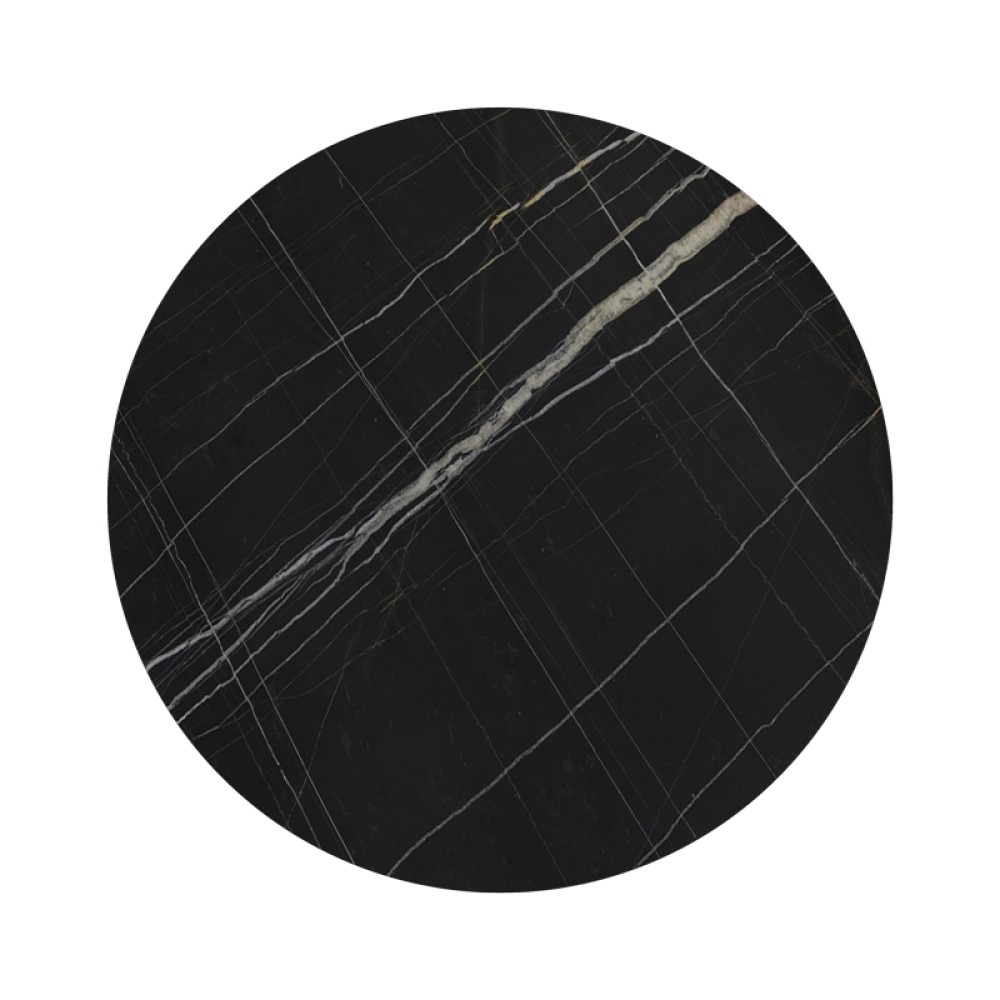 Επιφάνεια τραπεζιού Relian pakoworld HPL μαύρο όψη μαρμάρου Φ60εκ πάχους 12mm