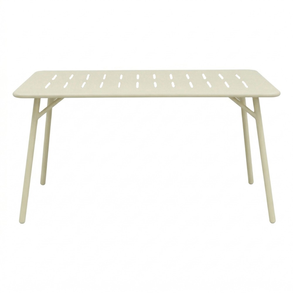 Τραπέζι Moraja pakoworld κρεμ μέταλλο 140x80x72εκ