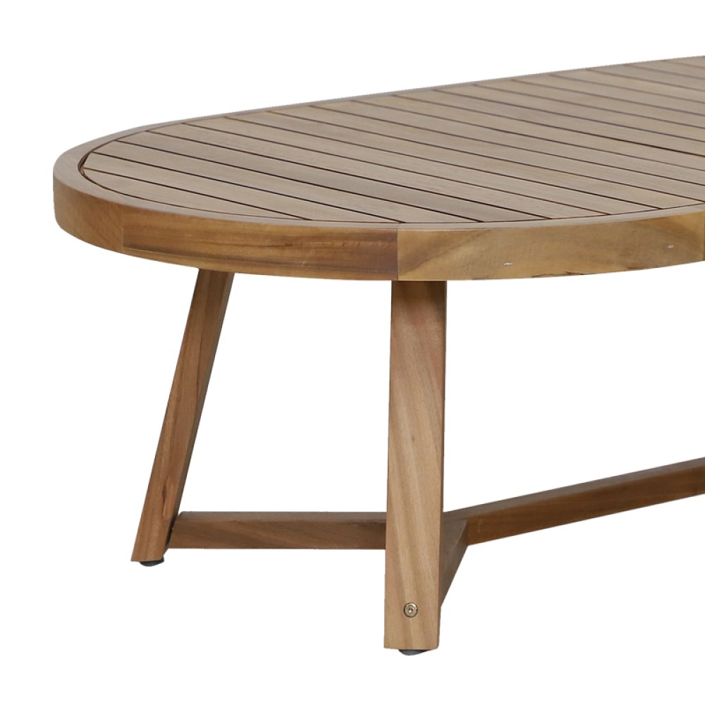 Τραπέζι Stellan pakoworld μασίφ ξύλο ευκαλύπτου 220x130x75εκ