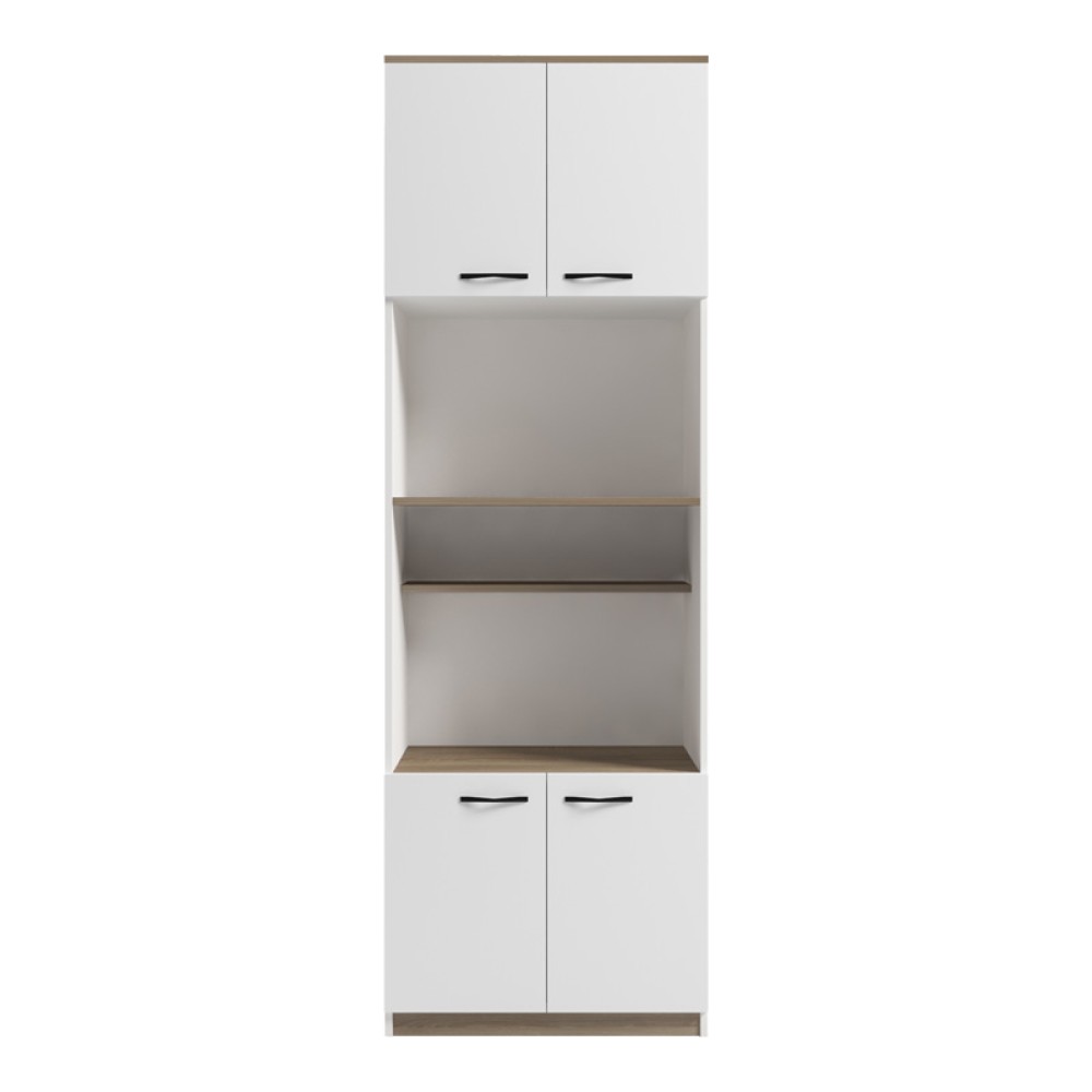 Ντουλάπα κουζίνας Rowan pakoworld σε λευκή-sonoma απόχρωση 60x42x182εκ