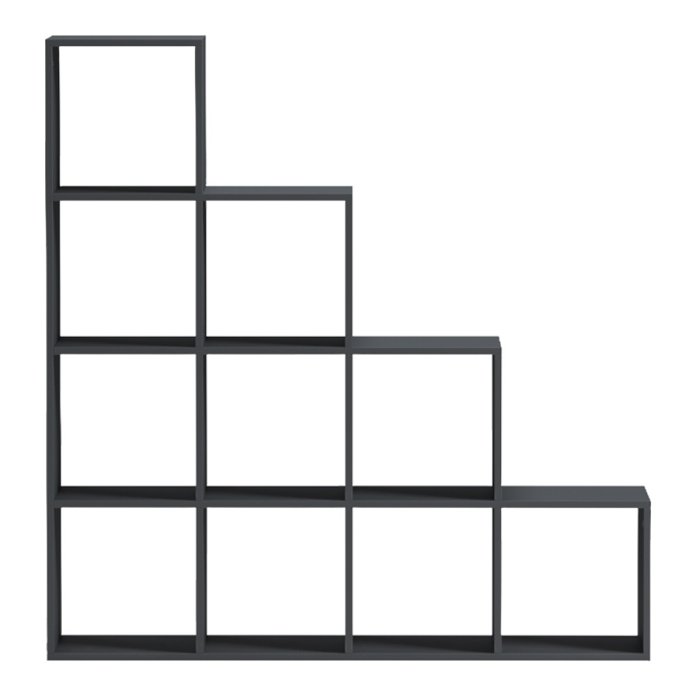 Βιβλιοθήκη Scala pakoworld ανθρακί 129.5x29x129.5εκ