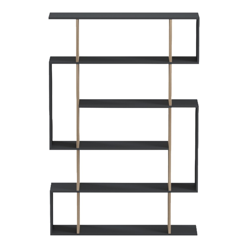 Βιβλιοθήκη Mito pakoworld ανθρακί - sonoma 108.5x25x161εκ