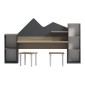 Παιδικό γραφείο με σκαμπο Dualto pakoworld sonoma-ανθρακί 180x30x93.6εκ