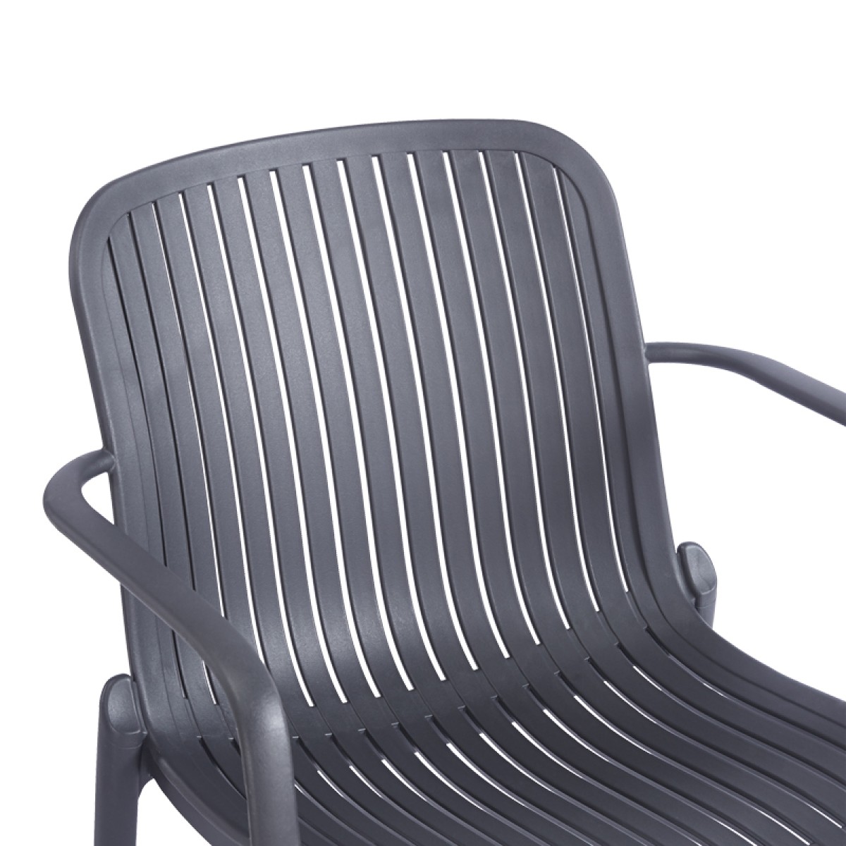 Πολυθρόνα Teragi στοιβαζόμενη pakoworld pp με UV protection ανθρακί 59x57x82εκ