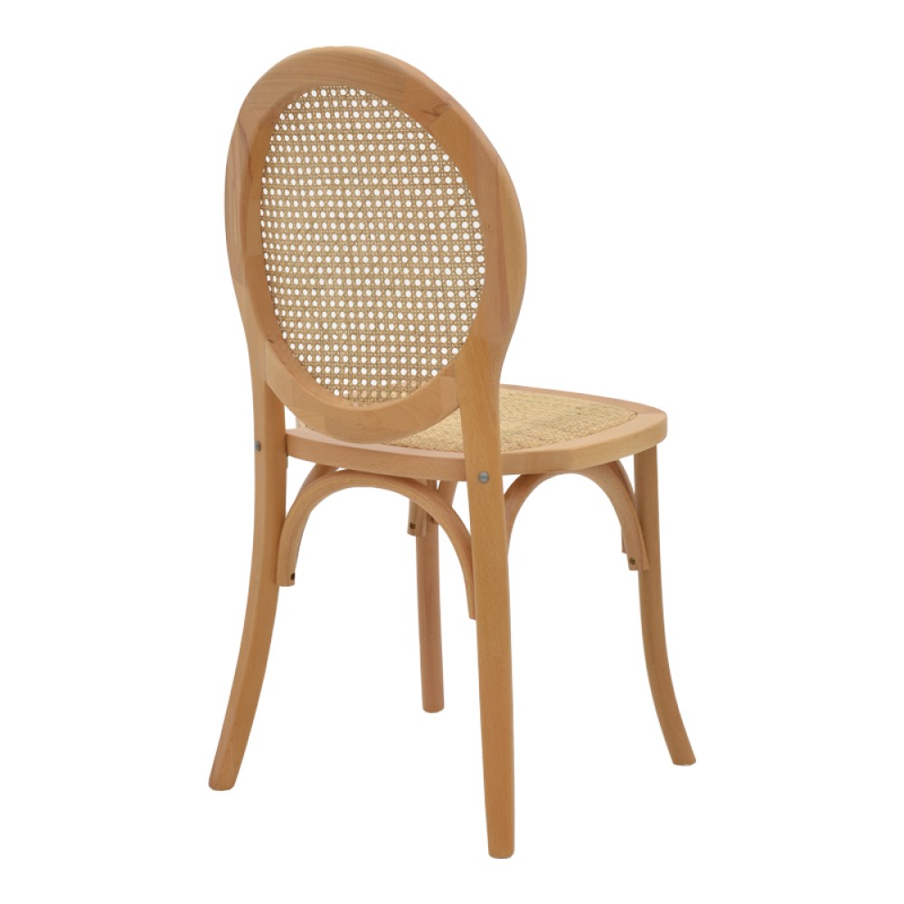 Καρέκλα Camil pakoworld φυσικό ξύλο οξιάς-φυσικό rattan 45x50x94εκ