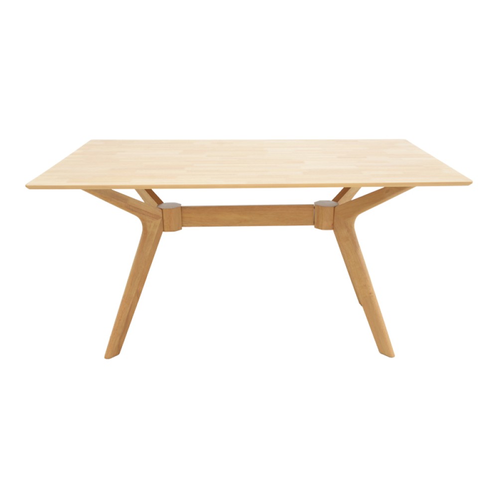 Τραπέζι Raffles pakoworld rubberwood με mdf σε φυσική απόχρωση 150x90x76εκ