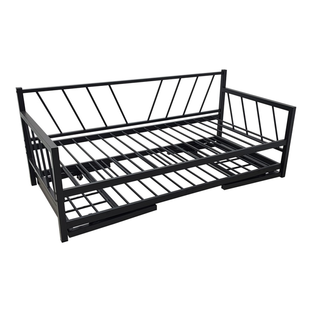 Κρεβάτι-Καναπές Remmie pakoworld μέταλλο μαύρο 90x190εκ