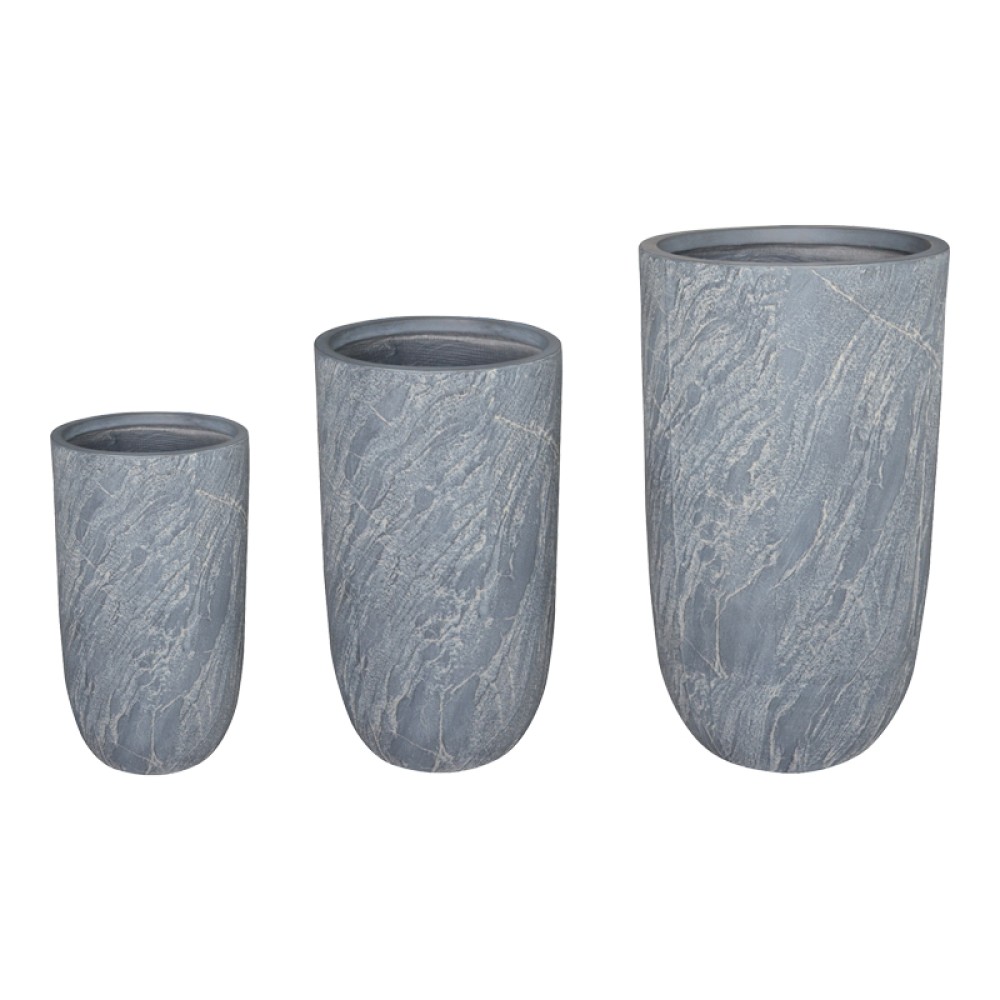 Κασπώ Anteria pakoworld σετ 3τεμ κεραμικό σε γκρι απόχρωση