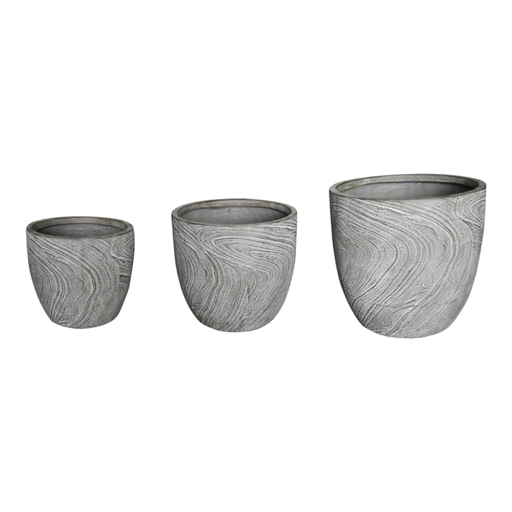 Κασπώ Anthea pakoworld σετ 3τεμ κεραμικό σε αντικέ γκρι απόχρωση