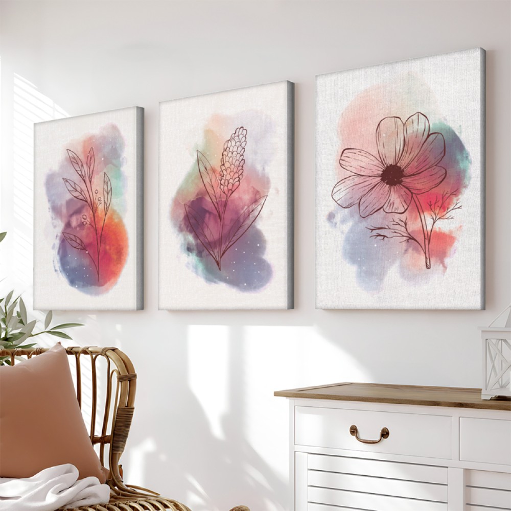 Πίνακας σε καμβά Nerve pakoworld τρίπτυχος με ψηφιακή εκτύπωση και πλαίσιο 50x2x70εκ